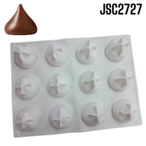 MOLDE DE SILICONE P/CHOCOLATE KISSES OFTA 12 ESP.