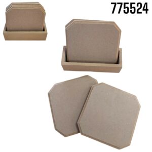 PORTA VASOS CON BASE SET 4PZA
